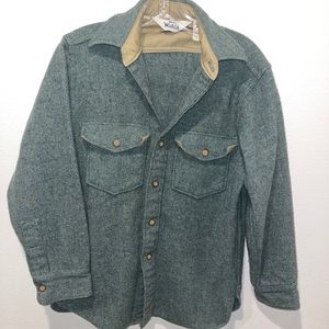 Vintage wool rich mens button up SMALL